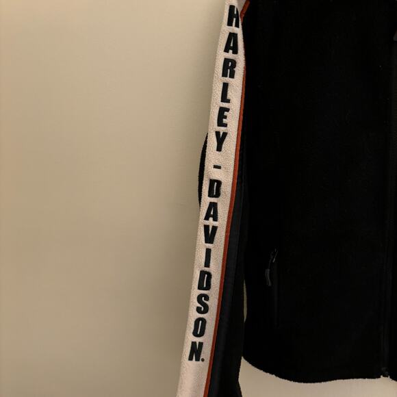 HARLEY DAVIDSON Fleece Sweatshirt Spell Out Logo Biker Motorcycle - Size Medium - Picture 3 of 7